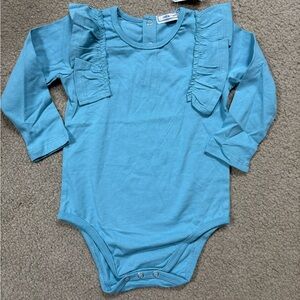Charming Blue Long Sleeve Kids Bodysuit
